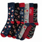 6 Pack Men’s Christmas Socks Festive Gift Set Novelty Xmas Sock for Men Santa Pudding & Gingerbread Holiday Stocking Fillers UK Size 6-11 by Sock Stack Assorted Socks