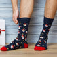 6 Pack Men’s Christmas Socks Festive Gift Set Novelty Xmas Sock for Men Santa Pudding & Gingerbread Holiday Stocking Fillers UK Size 6-11 by Sock Stack Assorted Socks