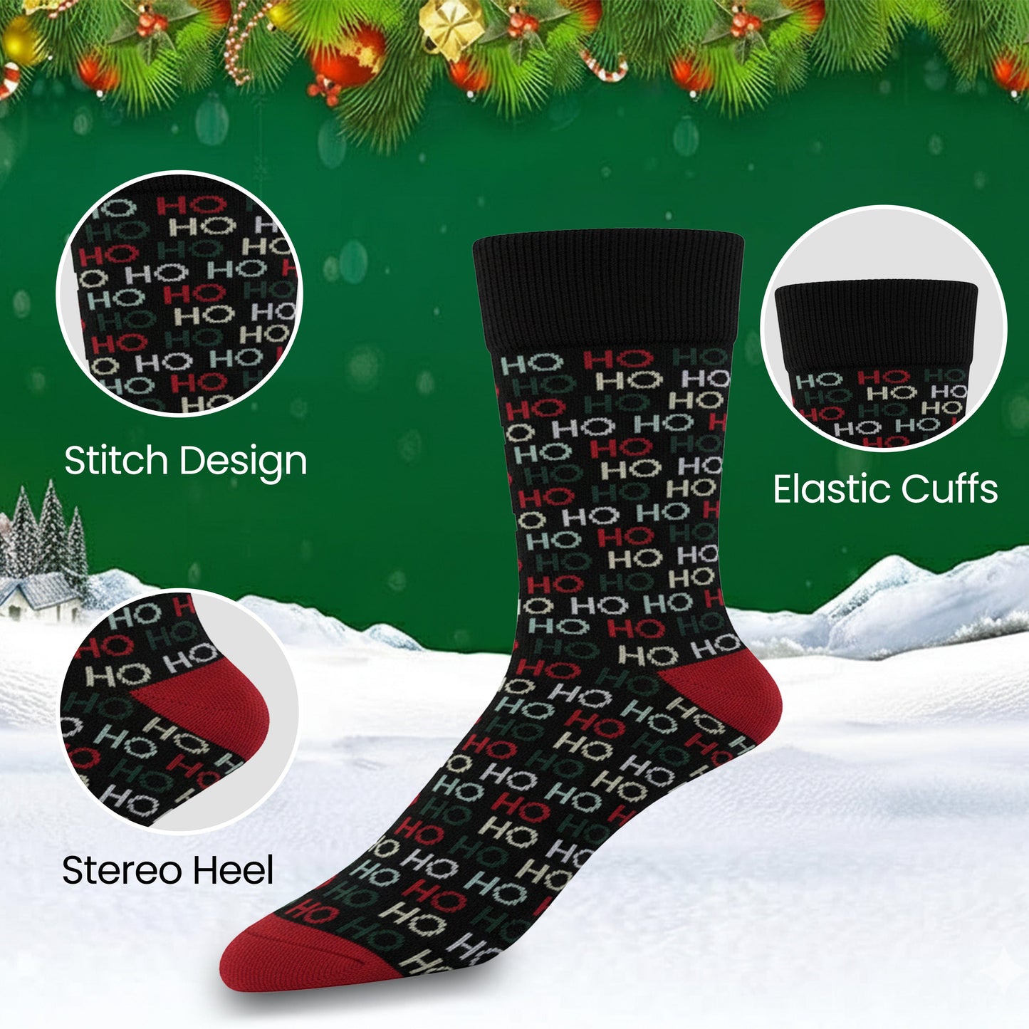 6 Pack Men’s Christmas Socks Festive Gift Set Novelty Xmas Sock for Men Santa Pudding & Gingerbread Holiday Stocking Fillers UK Size 6-11 by Sock Stack Assorted Socks