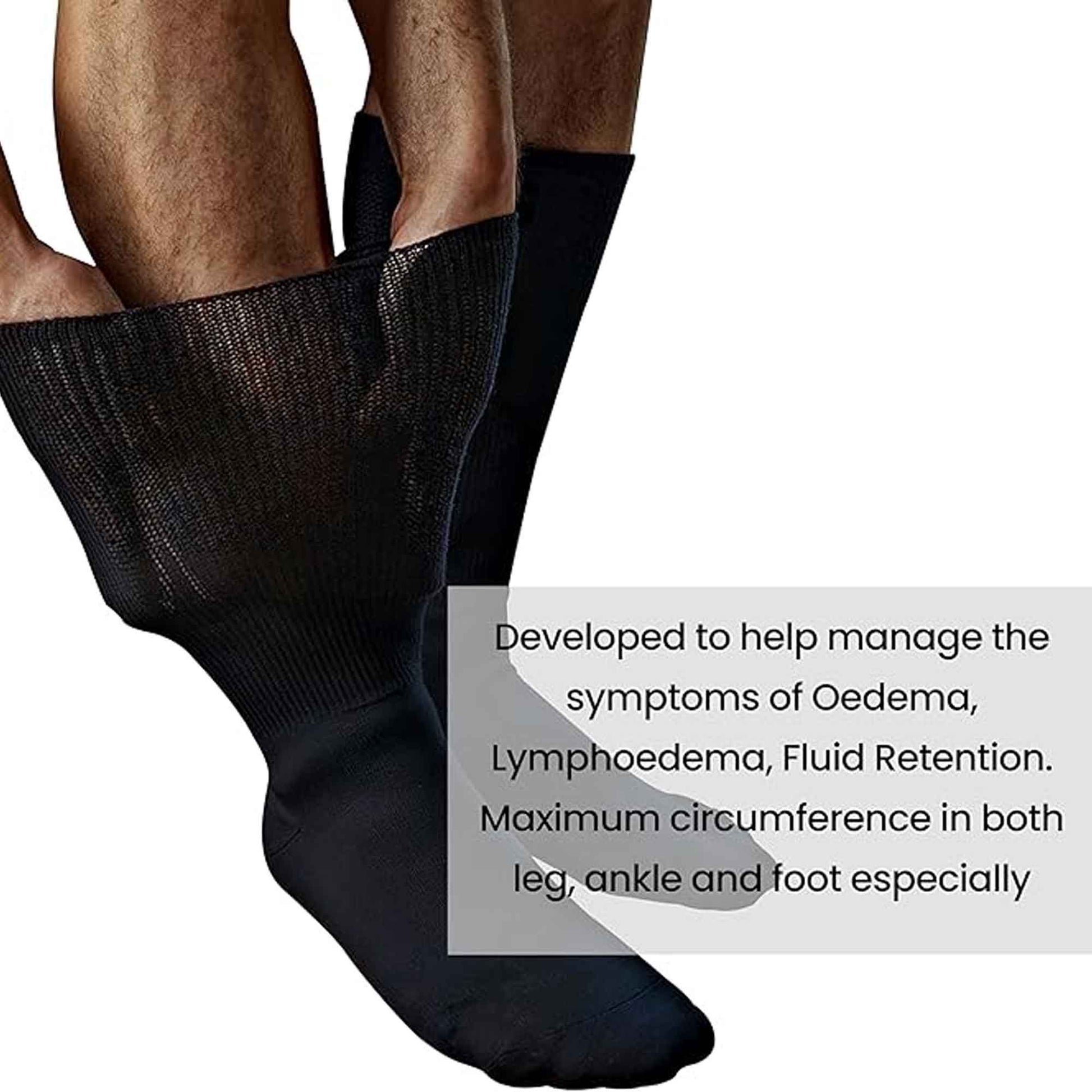 6 Pack Men's Extra Wide Non-Elastic Diabetic Socks Super Soft Breathable Moisture-Wicking Antibacterial Sustainable Cotton Black UK Sizes 6-11 by Sock Stack Socks