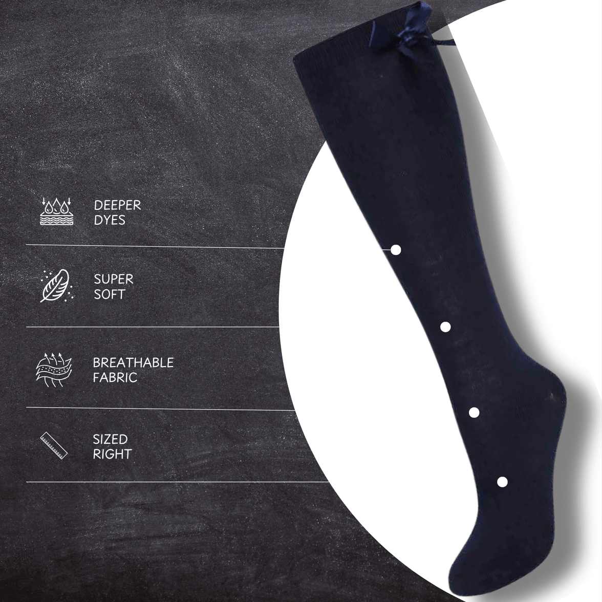 6 Pairs Girls Knee High Socks With Ribbon Bows Back To School Cotton Rich Long Socks Stylish Comfortable Durable For Uniforms Everyday Wear Ages 2-16 Years by Sock Stack Socks