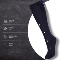 6 Pairs Girls Knee High Socks With Ribbon Bows Back To School Cotton Rich Long Socks Stylish Comfortable Durable For Uniforms Everyday Wear Ages 2-16 Years by Sock Stack Socks