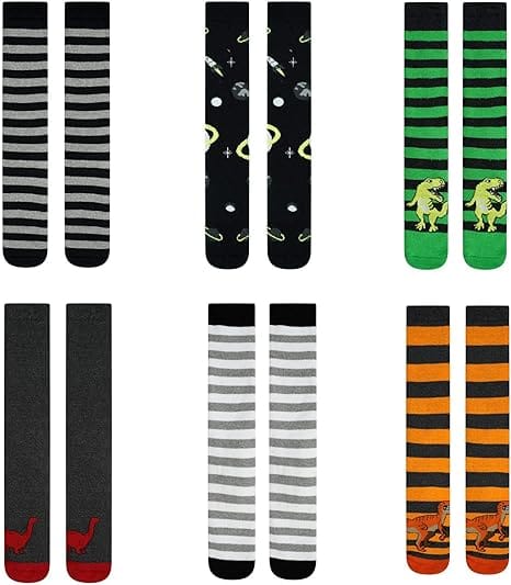 6 Pairs Kids Welly Socks Cotton Rich Long Wellington Boot Socks for Boys and Girls by Sock Stack Socks