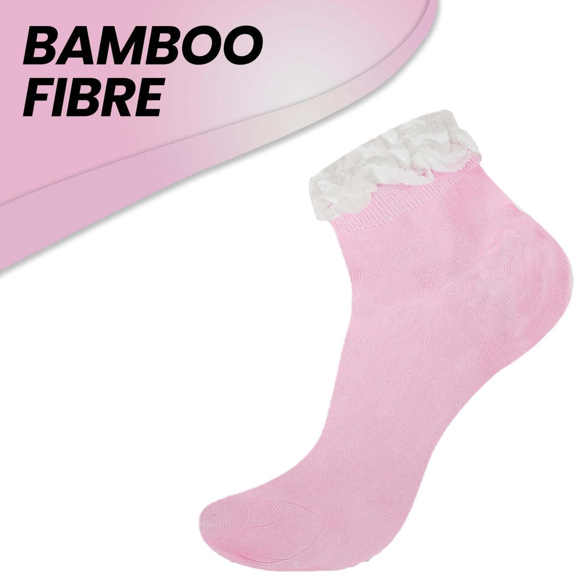 6 Pairs Ladies Bamboo Lace Socks Ultra Soft Antibacterial Moisture-Wicking Breathable Fashion Socks UK 4-7 Assorted Colours by Sock Stack UK 4-7 / ASSORTED Socks