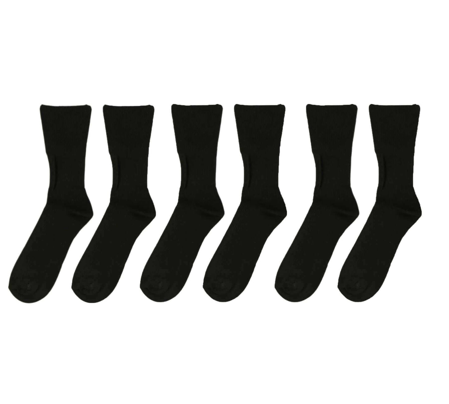 6 Pairs Men's Bamboo Diabetic Comfort Socks Moisture-Wicking Antibacterial Hypoallergenic Extra Wide Sustainable Sock Stack BLACK / 6-11 Socks