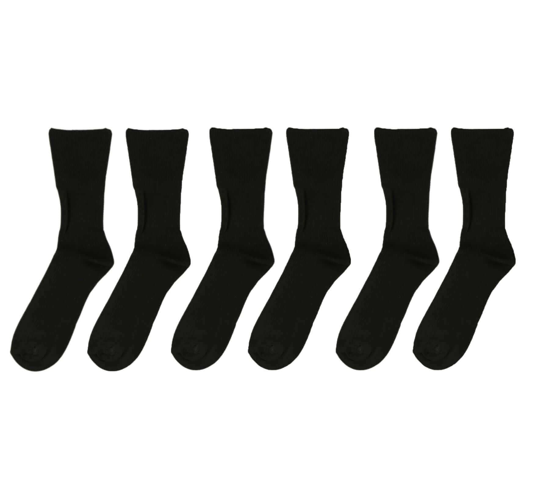 6 Pairs Men's Bamboo Diabetic Comfort Socks Moisture-Wicking Antibacterial Hypoallergenic Extra Wide Sustainable Sock Stack BLACK / 6-11 Socks