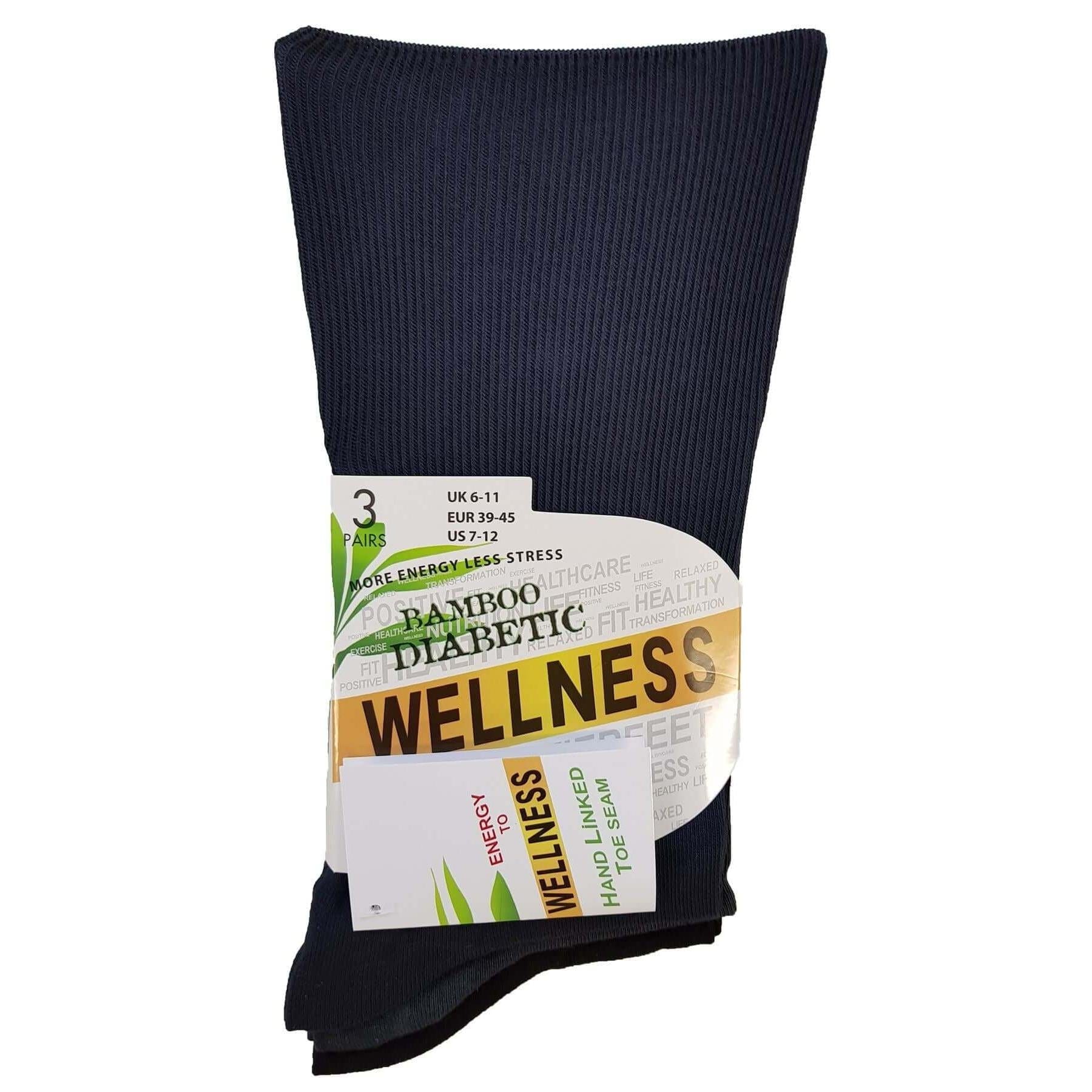 6 Pairs Men's Bamboo Diabetic Comfort Socks Moisture-Wicking Antibacterial Hypoallergenic Extra Wide Sustainable Sock Stack Socks