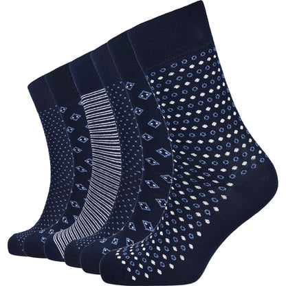 6 Pairs Men's Diabetic Socks Non Elastic Soft Top Moisture-Wicking Antibacterial Cotton Blend Comfortable Size 6-11 Navy by Sock Stack UK 6-11 / NAVY MIX Socks