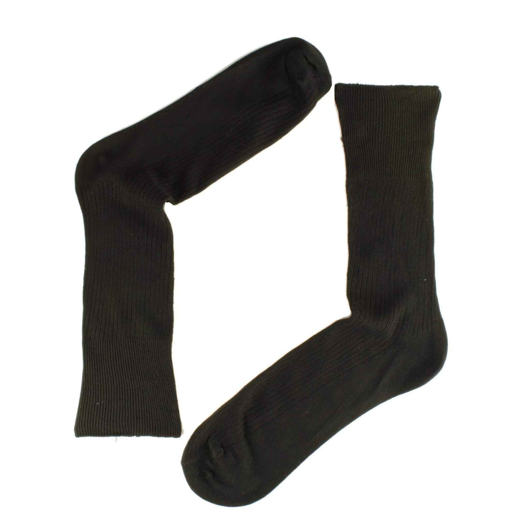 6 Pairs Men's Diabetic Wool Socks Non Elastic Loose Top Moisture Wicking Antibacterial Sustainable for Sensitive Skin by Sock Stack BLACK / 6-11 Socks