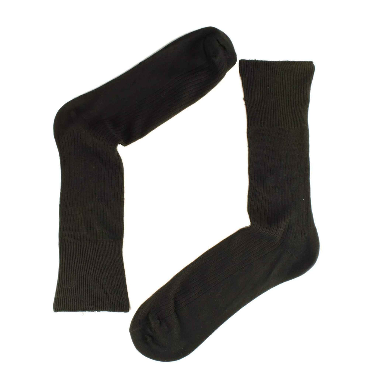 6 Pairs Men's Diabetic Wool Socks Non Elastic Loose Top Moisture Wicking Antibacterial Sustainable for Sensitive Skin by Sock Stack BLACK / 6-11 Socks