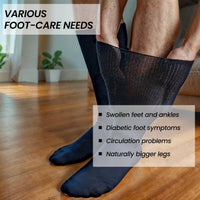 6 Pairs Men’s Extra Wide Bamboo Socks Ultra Soft Loose Top Non Elastic Gentle Cuff Breathable Everyday Wear UK 6-11 by Sock Stack Socks