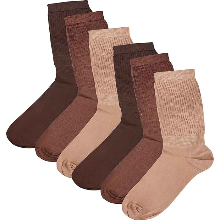 6 Pairs Men's Extra Wide Diabetic Socks Non Elastic Loose Top Moisture-Wicking Antibacterial Breathable Cotton for Leg Swelling Sock Stack ASSORTED / 6-11 Socks