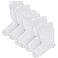 6 Pairs Men's Extra Wide Diabetic Socks Non Elastic Loose Top Moisture-Wicking Antibacterial Breathable Cotton for Leg Swelling Sock Stack White / 6-11 Socks