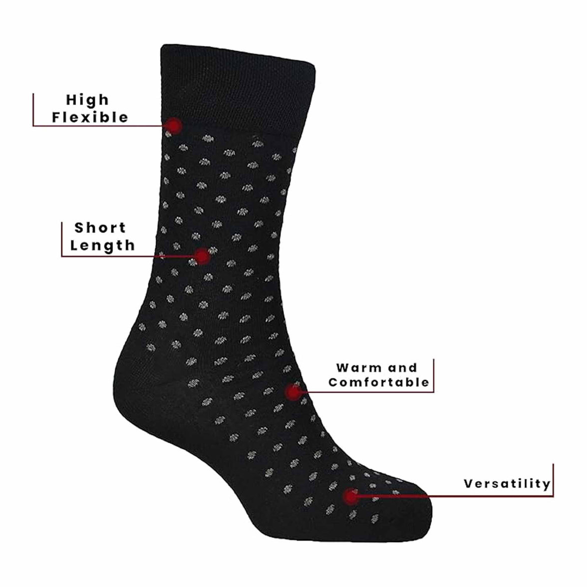 6 Pairs Men's Non-Elastic Diabetic Socks Soft Top Cotton Antibacterial Moisture-Wicking Black Sizes 6-11 by Sock Stack UK 6-11 / BLACK MULTI Socks