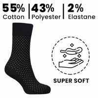 6 Pairs Men's Non-Elastic Diabetic Socks Soft Top Cotton Antibacterial Moisture-Wicking Black Sizes 6-11 by Sock Stack UK 6-11 / BLACK MULTI Socks