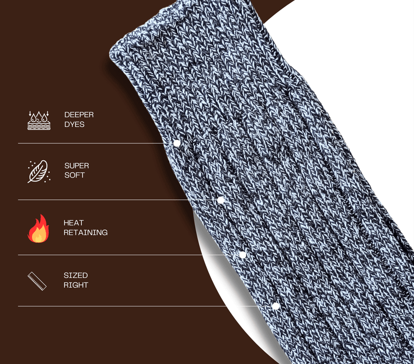 Sock Stack 6 Pairs Mens Ultra Chunky Long Wool Thermal Socks UK 6 11 EU ...