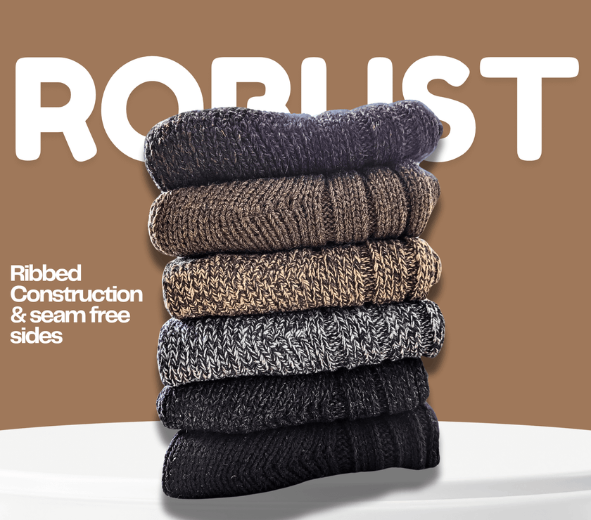 Sock Stack Men's Ultra Chunky Wool Thermal Socks 6 Pairs UK 6-11 EU