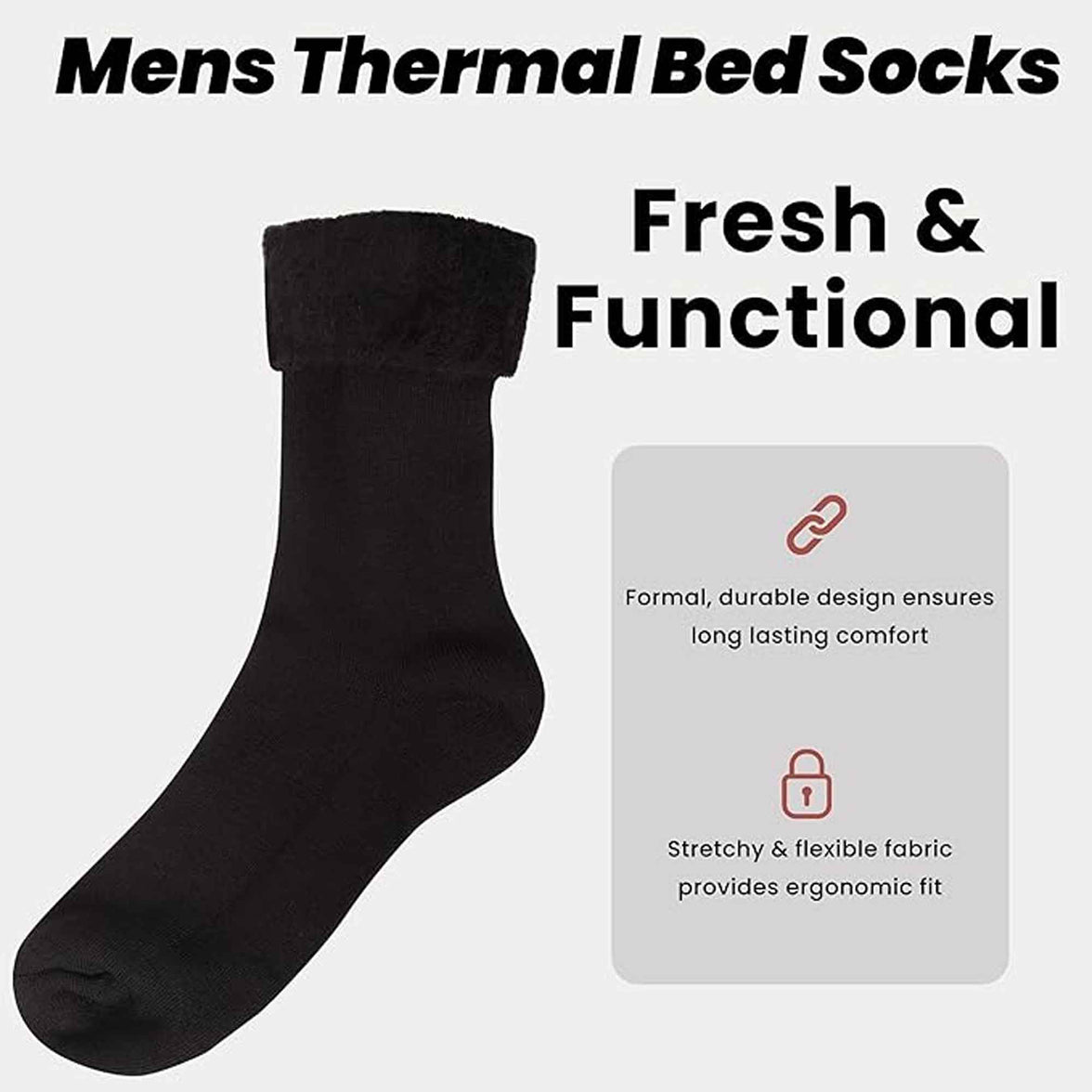 6 Pairs Men's Ultra Soft Thermal Fluffy Bed Socks Cozy Warm Insulated Lounging and Sleeping Socks in Stylish Designs for Winter Comfort UK Sizes 6-11 by Sock Stack Socks