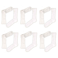6 Pairs Mens 100 Percent Cotton Loose Top Diabetic Friendly Non Elastic Socks Moisture Wicking Breathable Antibacterial Comfortable Daily Wear Assorted Colours by Sock Stack WHITE / 6-11 Socks
