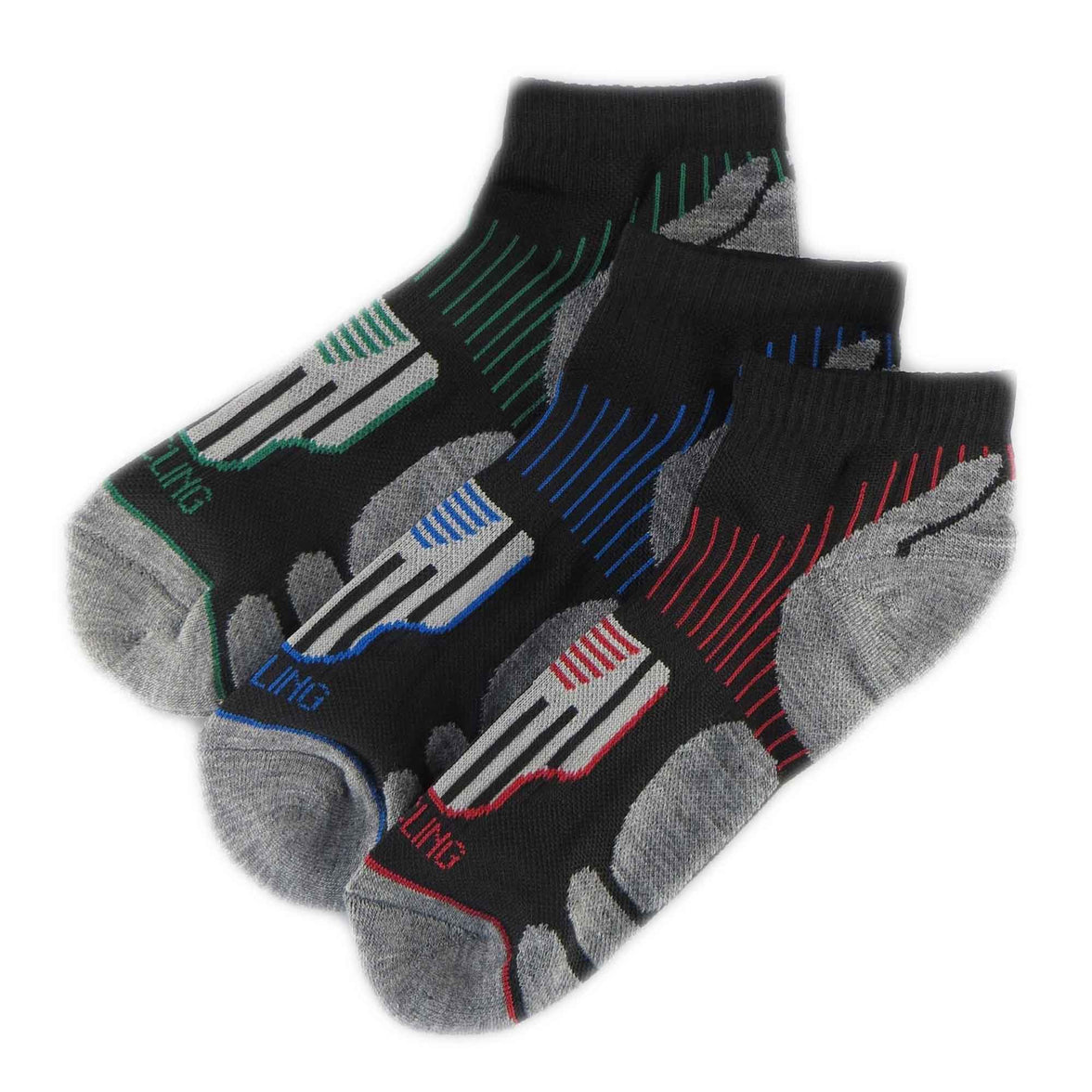 6 Pairs Mens Athletic Low-Cut Trainer Sport Socks for Running Cycling Gym Compression Moisture-Wicking with Arch Support by Sock Stack CYCLING / 6-11 Socks