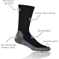 6 Pairs Mens Bamboo Moisture-Wicking Work Socks Cushioned Reinforced Heel Toe Durable Odour Control Ideal for Construction Hiking Long Hours by Sock Stack 6-11 Socks