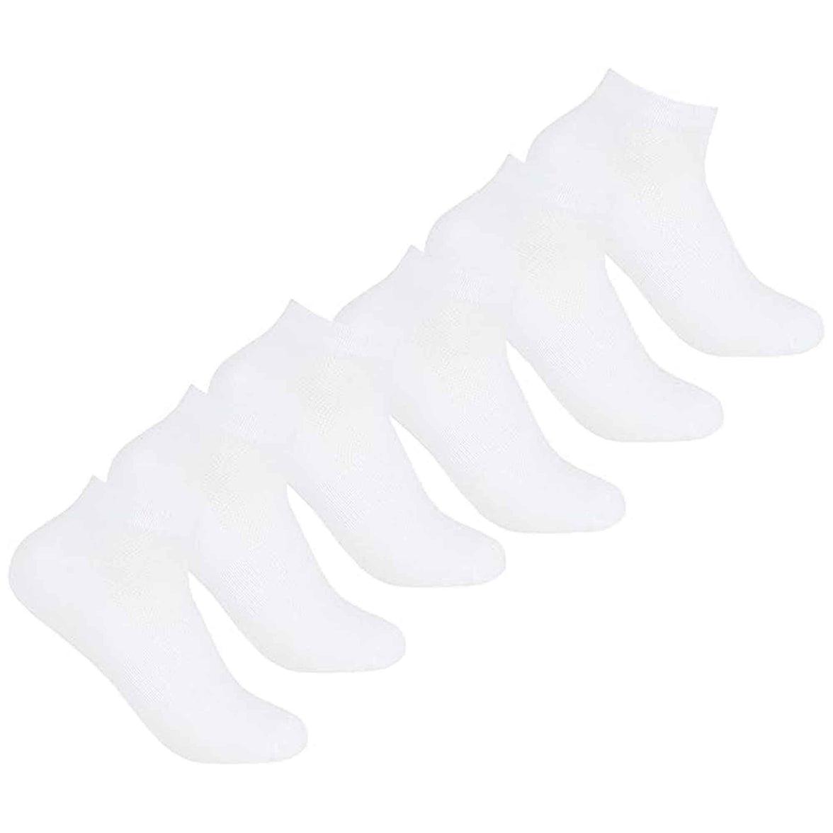 6 Pairs Mens Bamboo Sports Liner Socks Antibacterial Moisture Wicking Hypoallergenic for Gym Running Summer Sensitive Skin Black White Grey UK 6-11 by Sock Stack WHITE / 6-11 Socks