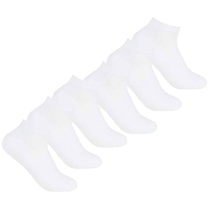 6 Pairs Mens Bamboo Sports Liner Socks Antibacterial Moisture Wicking Hypoallergenic for Gym Running Summer Sensitive Skin Black White Grey UK 6-11 by Sock Stack WHITE / 6-11 Socks