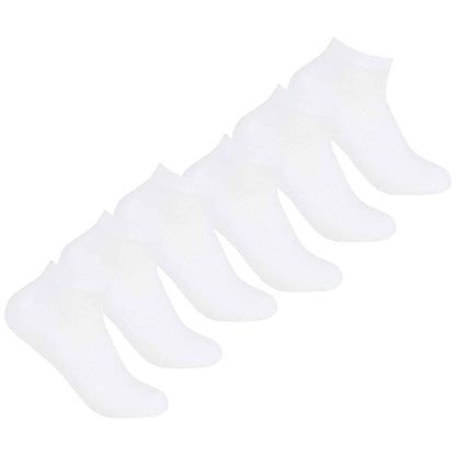 6 Pairs Mens Bamboo Sports Liner Socks Antibacterial Moisture Wicking Hypoallergenic for Gym Running Summer Sensitive Skin Black White Grey UK 6-11 by Sock Stack WHITE / 6-11 Socks