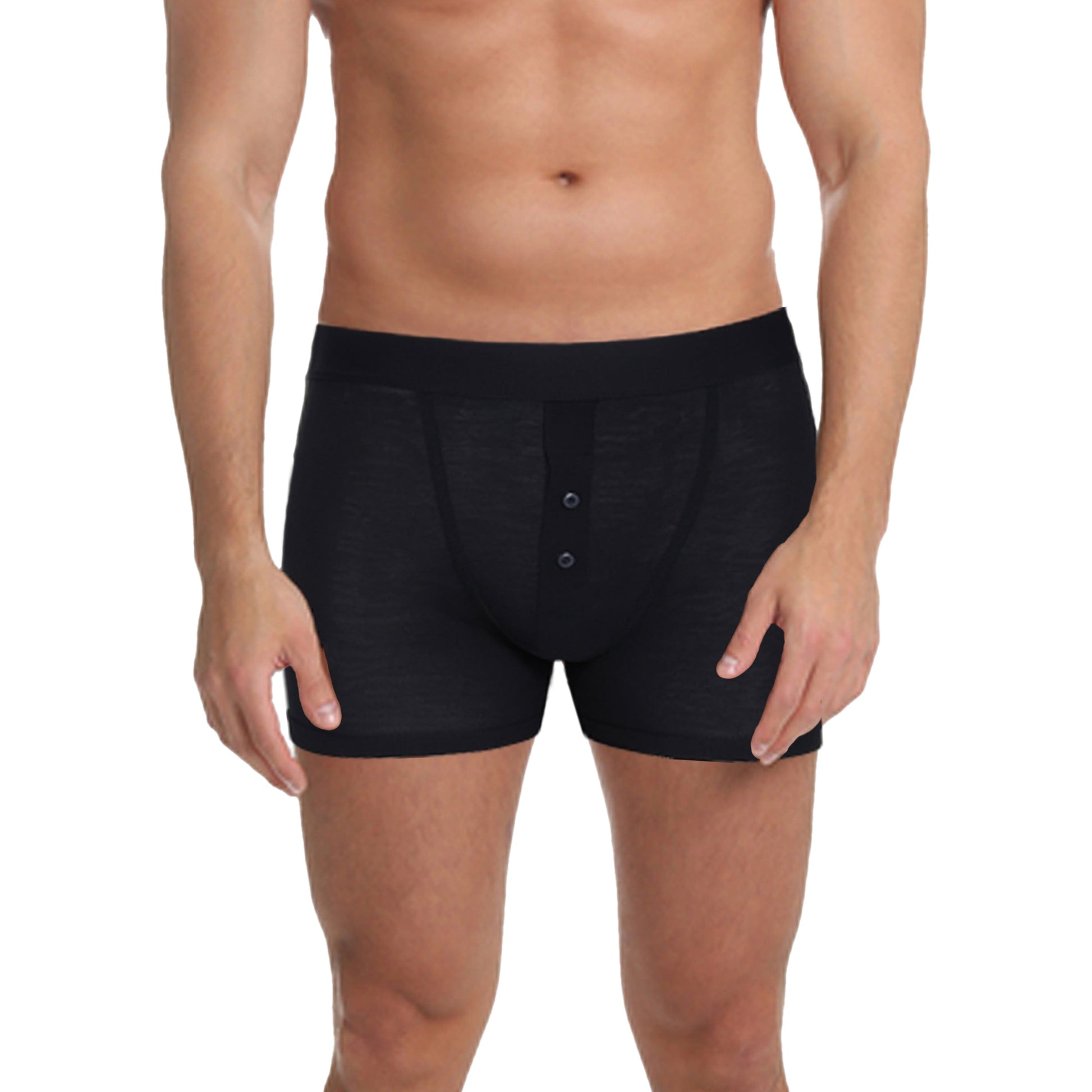 6 Pairs Mens Boxer Short Ribbed Boxers Cotton Stretch Boxershorts Underwear Black MB09- SMALL by Sock Stack Boxer Shorts