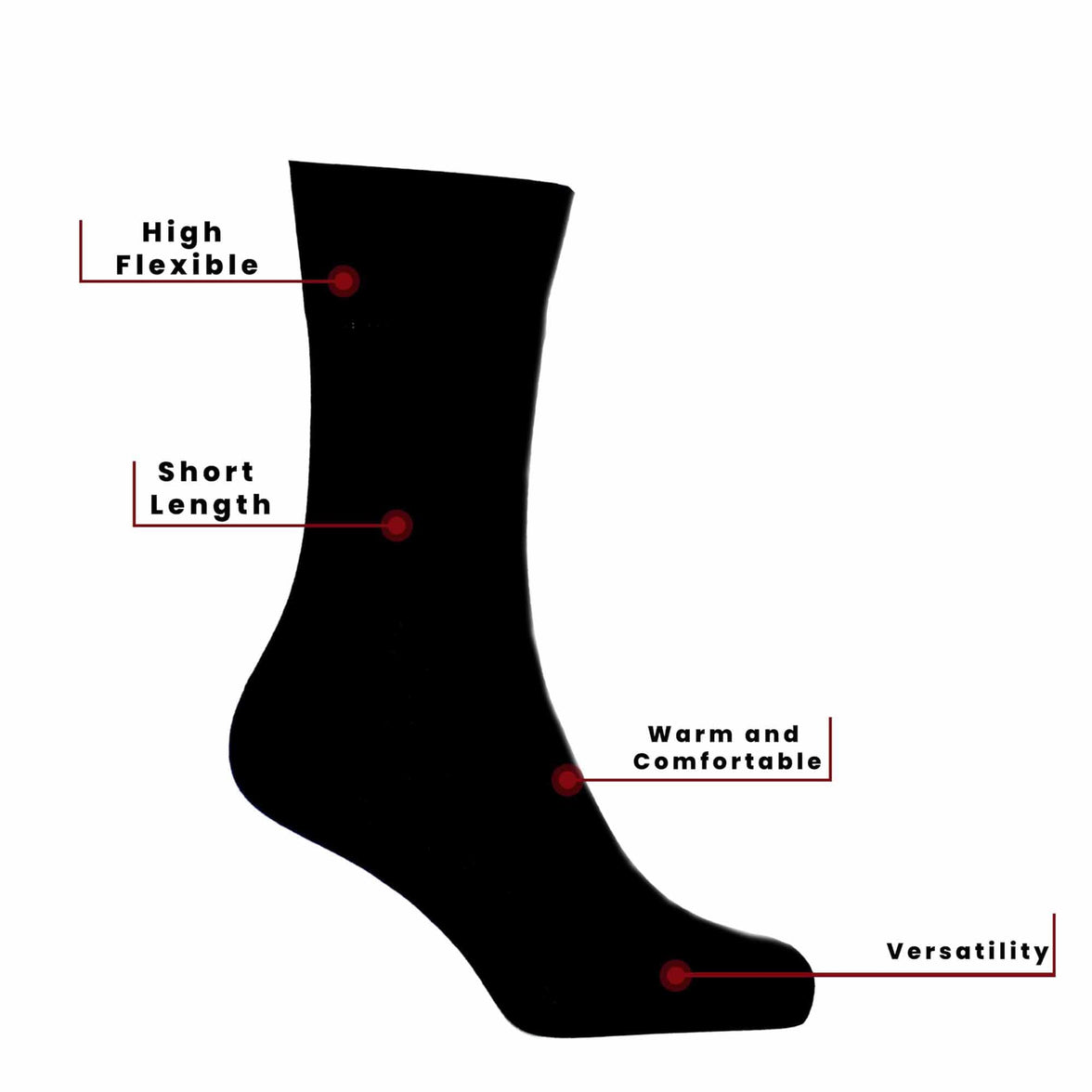6 Pairs Mens Diabetic Non Elastic Loose Grip Soft Cotton Blend Moisture-Wicking Antibacterial Socks for Sensitive Legs Size 6-11 Sock Stack UK 6-11 / BLACK Socks