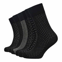 6 Pairs Mens Diabetic Socks Black Mix Loose Grip Non Elastic Soft Top Moisture-Wicking Antibacterial Cotton Blend Size 6-11 for Sensitive Legs Sock Stack UK 6-11 / BLACK MIX Socks