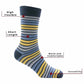 6 Pairs Mens Diabetic Socks Non Elastic Soft Top Moisture-Wicking Antibacterial Cotton Blend for Sensitive Legs Size 6-11 Sock Stack UK 6-11 / STRIPES Socks