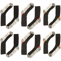 6 Pairs Mens Steel Toe Work Socks with Reinforced Heel Toe Cushioned Cotton Blend for Construction Warehouse Heavy Duty Support by Sock Stack ASSORTED / 6-11 Socks