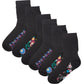 6 Pairs of Women's Extra Wide Diabetics Socks Super Soft Breathable Eco-Friendly Ladies Sock Ideal for Everyday wear UK Size 4-8 by Sock Stack Black Flowers Socks