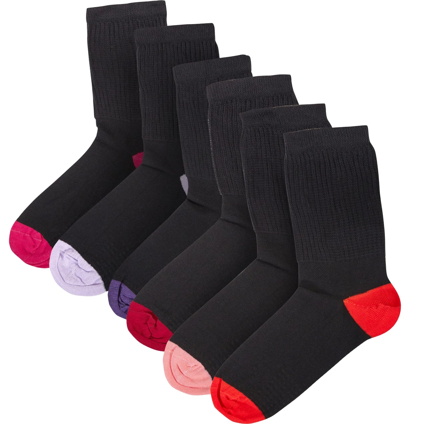 6 Pairs of Women's Extra Wide Diabetics Socks Super Soft Breathable Eco-Friendly Ladies Sock Ideal for Everyday wear UK Size 4-8 by Sock Stack Black Multi Socks