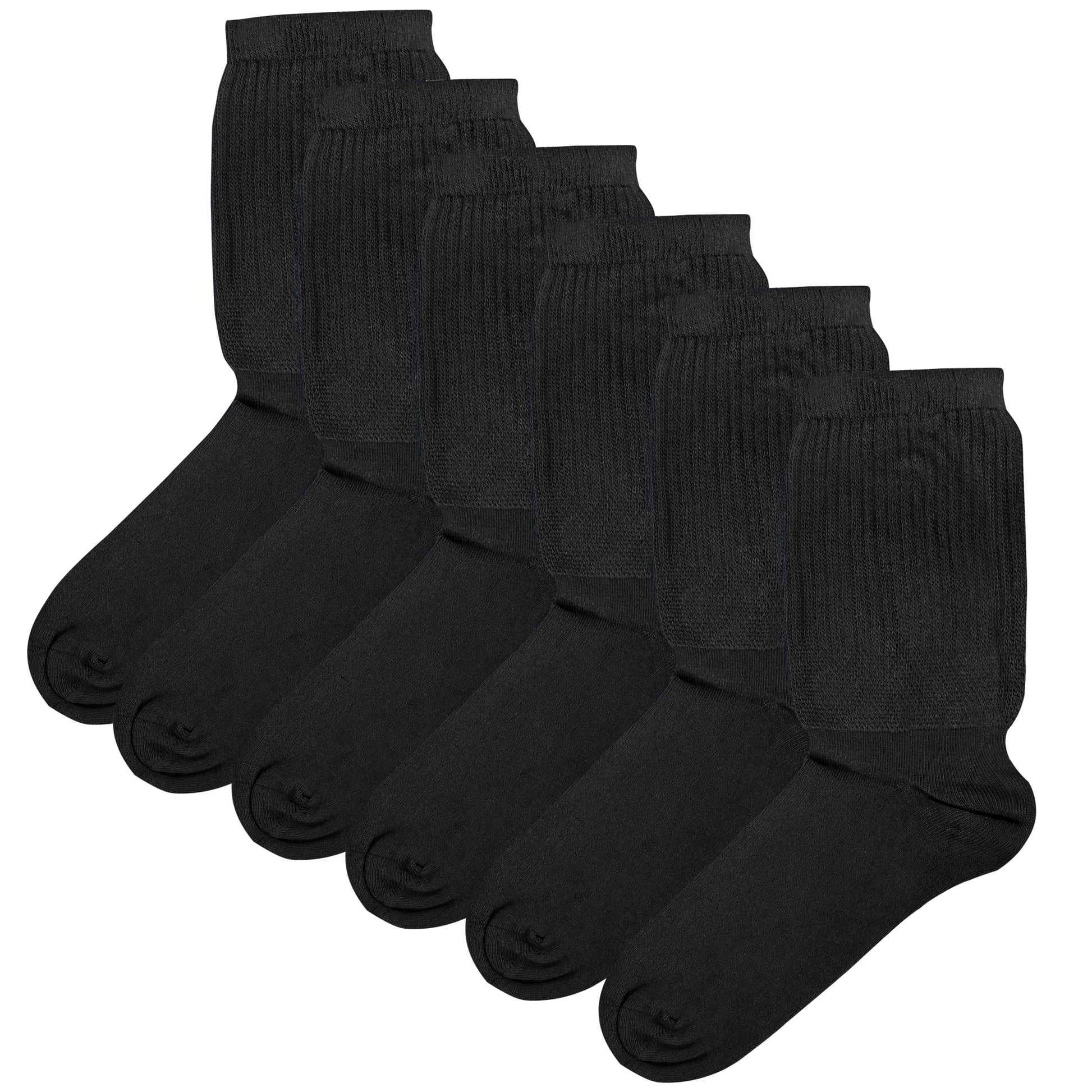 6 Pairs of Women's Extra Wide Diabetics Socks Super Soft Breathable Eco-Friendly Ladies Sock Ideal for Everyday wear UK Size 4-8 by Sock Stack Black Socks