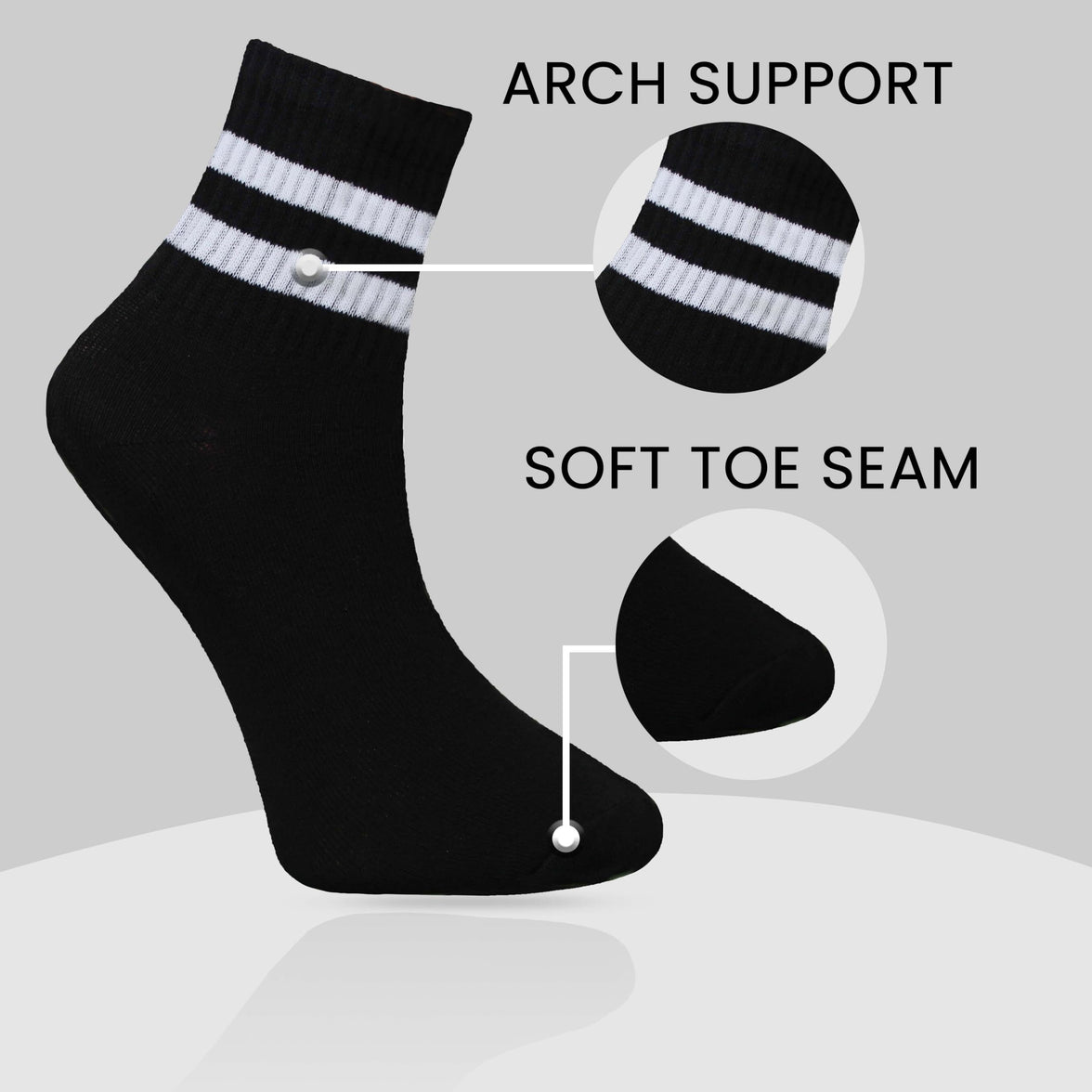 6 Pairs of Women's Short Sports Socks Fashion Crew Length Ladies Sock Ideal for Everyday Wear by Sock Stack Socks