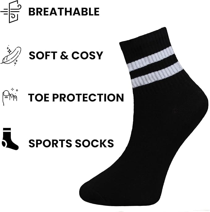 6 Pairs of Women's Short Sports Socks Fashion Crew Length Ladies Sock Ideal for Everyday Wear by Sock Stack Socks