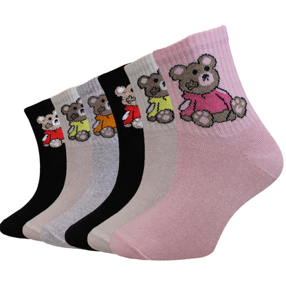 6 Pairs of Women's Short Sports Socks Fashion Crew Length Ladies Sock Ideal for Everyday Wear by Sock Stack Teddy / UK 4-6 Socks