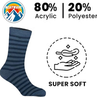 6 Pairs Thermal Work Boot Socks for Men Warm Thick Cushioned Durable Reinforced Heel and Toe Size 6 11 Outdoor Winter by Sock Stack 6-11 / ASSORTED Socks
