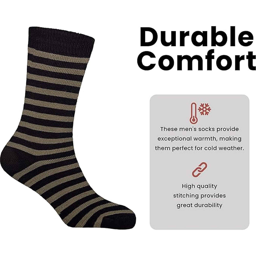6 Pairs Thermal Work Boot Socks for Men Warm Thick Cushioned Durable Reinforced Heel and Toe Size 6 11 Outdoor Winter by Sock Stack 6-11 / ASSORTED Socks