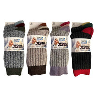 6 Pairs Women's Thick Wool Hiking Socks Cushioned Reinforced Heel Toe Breathable Outdoor Durable Work Boot Socks UK 4-7 by Sock Stack 4-7 / ASSORTED Socks
