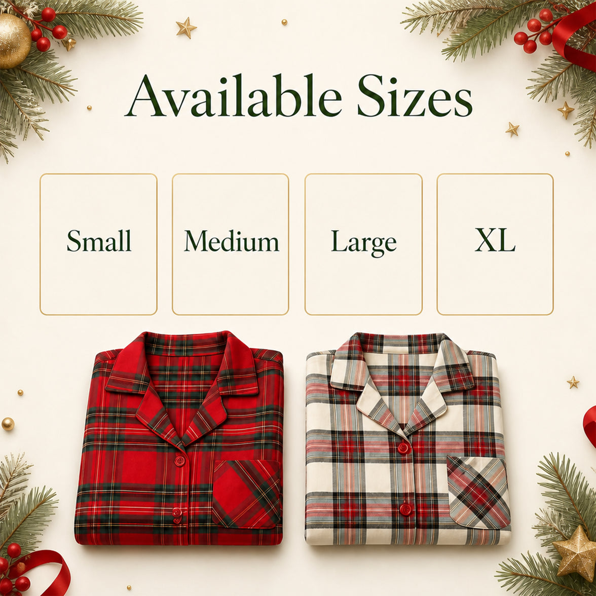 Daisy Dreamer women's cotton-rich wincey flannelette nightdress with red and cream check pattern, button front, long sleeves, size S-XL