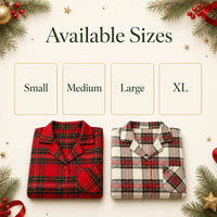 Daisy Dreamer women's cotton-rich wincey flannelette nightdress with red and cream check pattern, button front, long sleeves, size S-XL