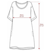 Camisón holgado para mujer Daisy Dreamer con estampado de bastones de caramelo y pan de jengibre, 100 % algodón, manga corta, talla única del Reino Unido