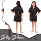 Kids Satin Silk Pyjama Set for Girls with Button-Down Shirt and Loose-Fitting Pants Comfortable Loungewear in Black Pink Grey Ages 5-14 by Daisy Dreamer. Buy now for £12.00.