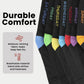 7 Pack Days Of The Week Cotton Rich Boys Girls Kids Men's Women's Socks Black with Multi Colour Heel and Toe Design By Sock Stack. Buy now for £9.00.