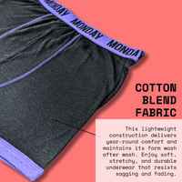 7 Pack Days Of The Week Comfort Fit Boxer Shorts Menswear Activewear Classic Breathable with Premium Cotton Blend and Colourful Assorted Waistband Stretchable Durable Everyday Wear Sizes Small to XLarge by Sock Stack Boxer Shorts