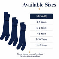 Sock Stack Girls Cotton Lycra Tights 3 Pairs Cotton Rich Back To School Uniform Reinforced Heel Toe Multipack Value
