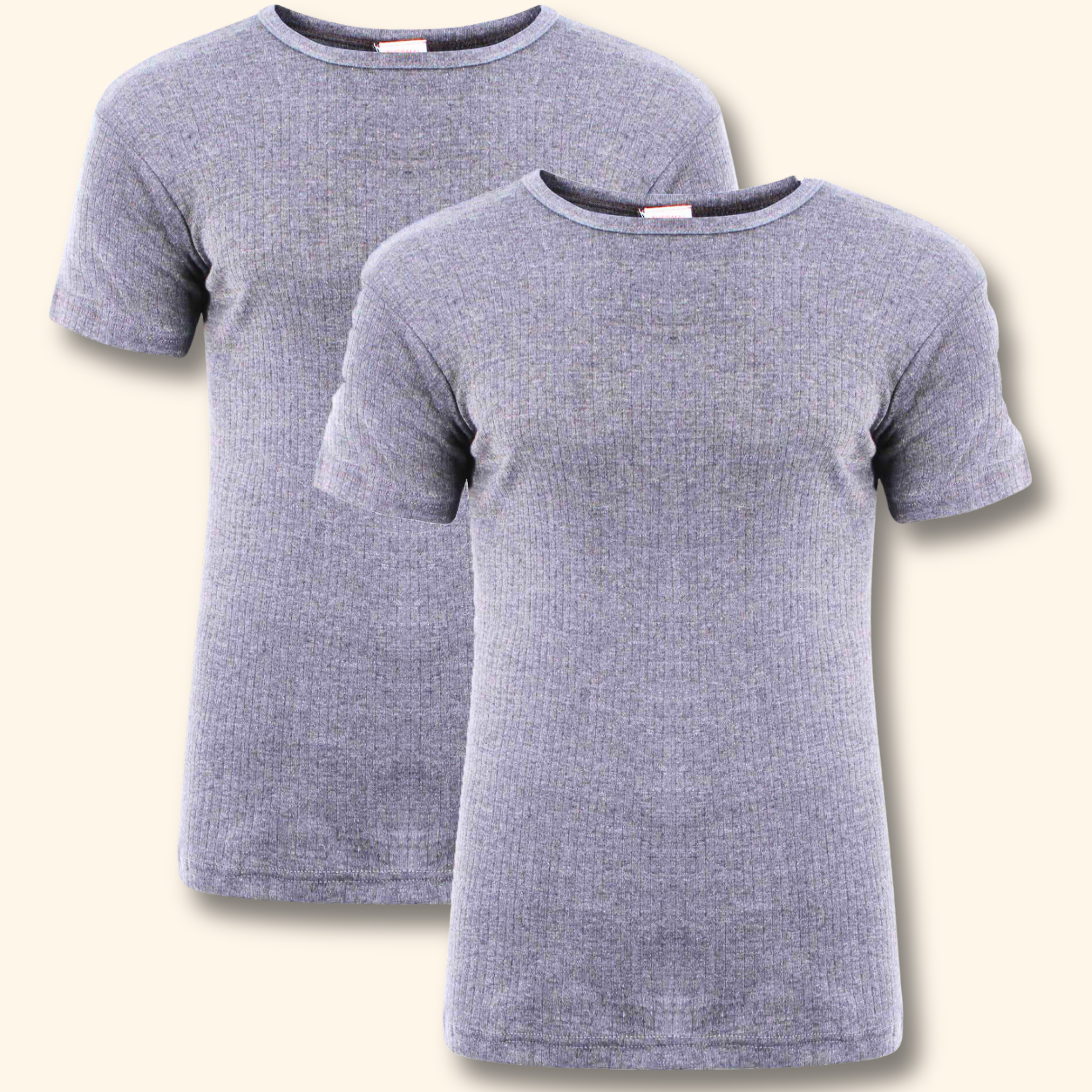2 Pack Men's Thermal Underwear T Shirt Tops Warm Durable Baselayer Insulated Brushed Yarn for Running Hiking Outdoor Sports Workwear Small to XXL White Black Grey Navy by Heatwave Thermalwear